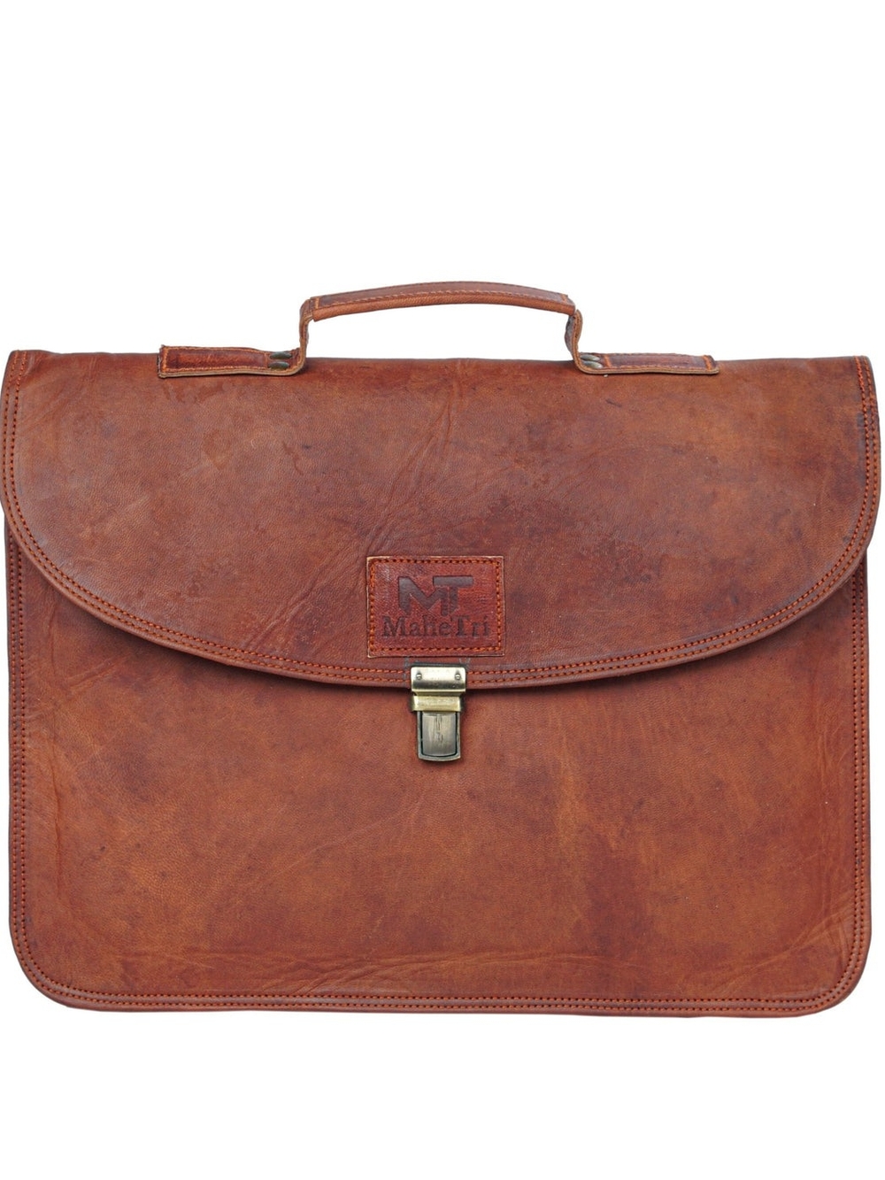 Brown Leather Briefcase - (Laptop Case) Men Bags